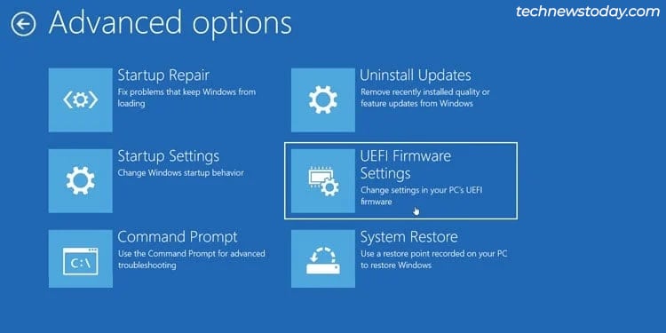 How To Enter BIOS On Gigabyte Motherboard 5 uefi firmware settings winre
