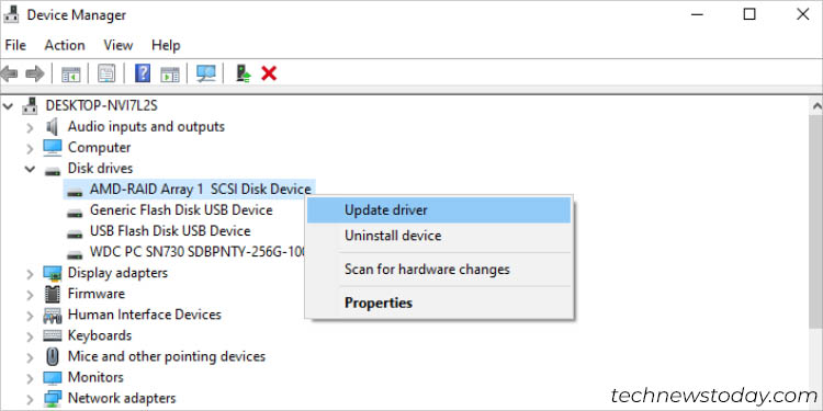update raid driver device manager