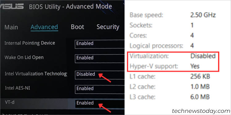 How to Enable Virtualization in ASUS BIOS 13 vtd enabled hyper v support yes