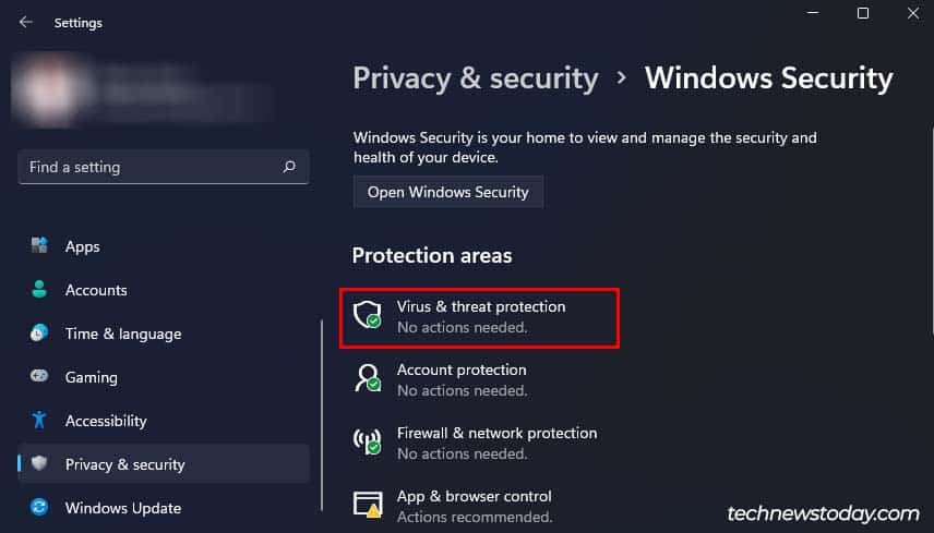 windows security virus and threat protection