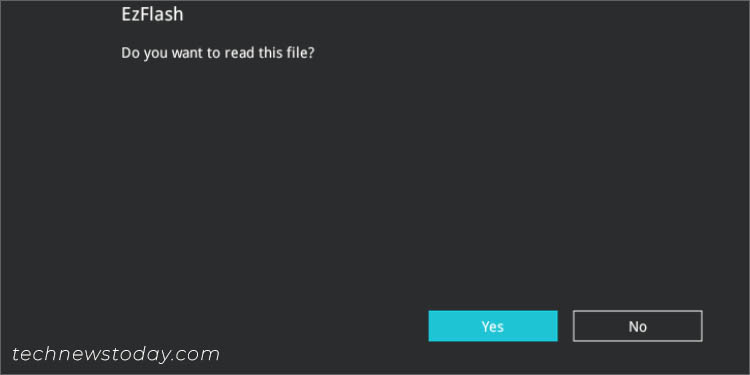 yes to read ezflash file