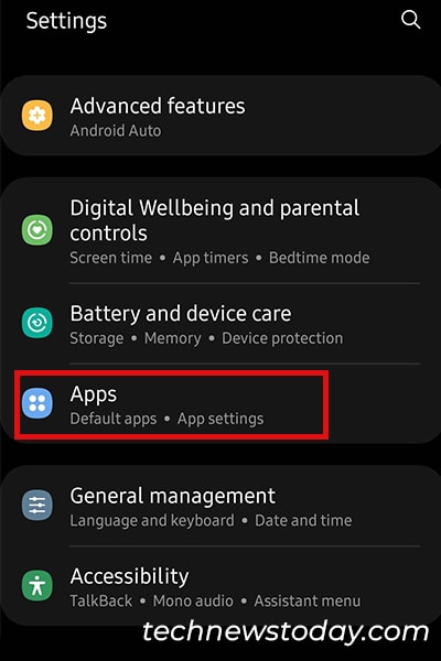 Android App Settings