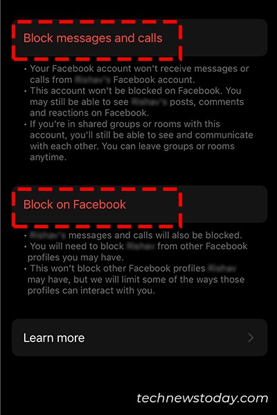 Block in Messenger