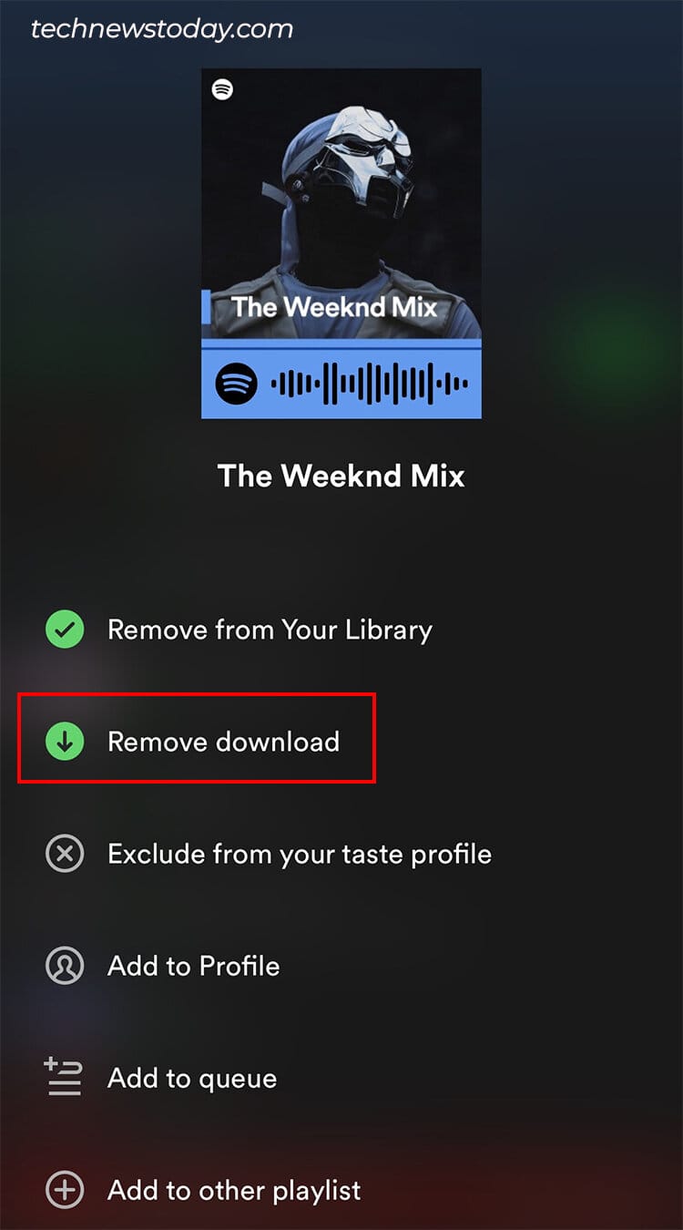 Choose Remove Download