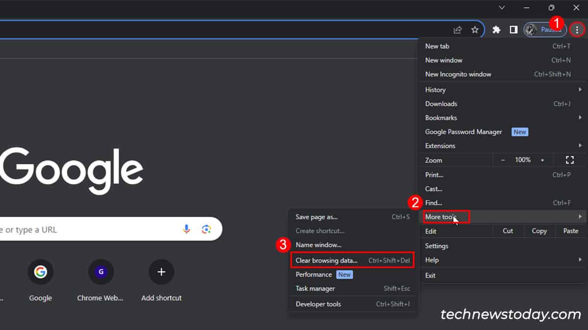 Chrome Clear Browsing Data