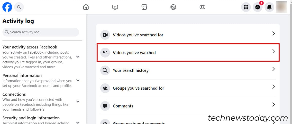 Click on Videos you’ve watched