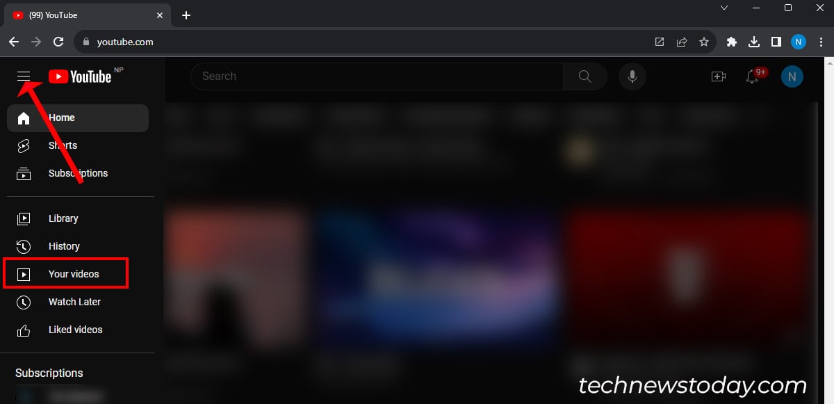 Click on Your videos