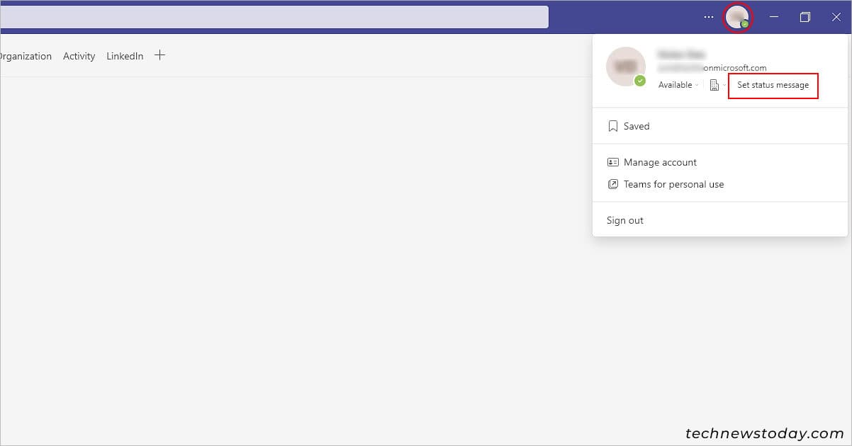 Click-the-profile-icon-and-select-Set-status-message--Microsoft-Teams-Out-of-Office