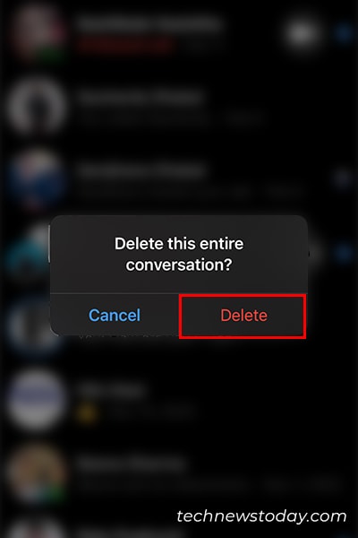 Delete entire conversation Messenger
