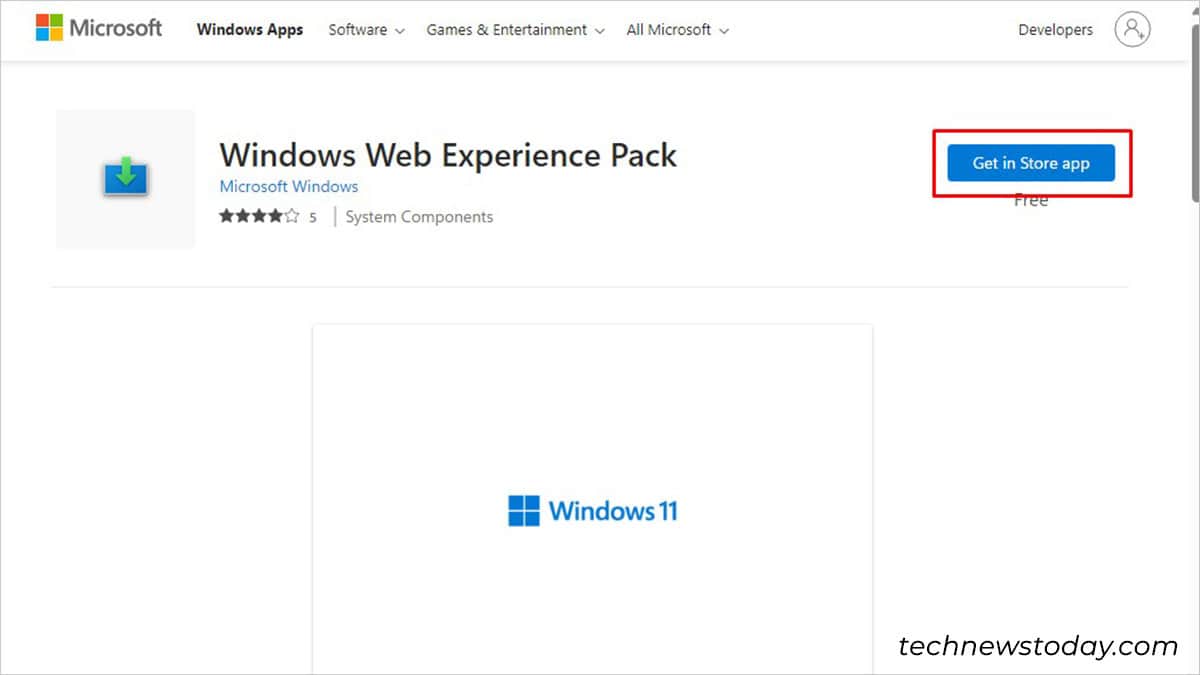 Get Windows Web Experience Pack
