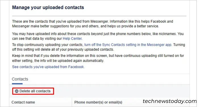 How to Delete Someone from Messenger 9 Manage-Uploaded-contact-messenger