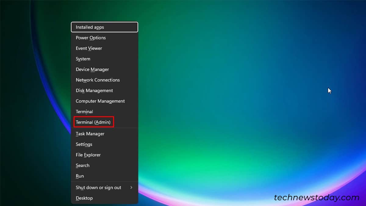 Open Terminal (Admin)