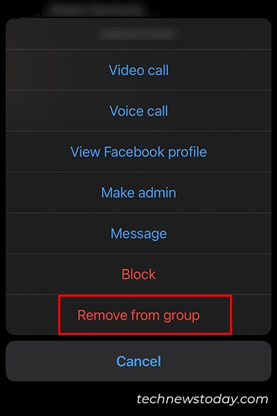 Remove from group messenger