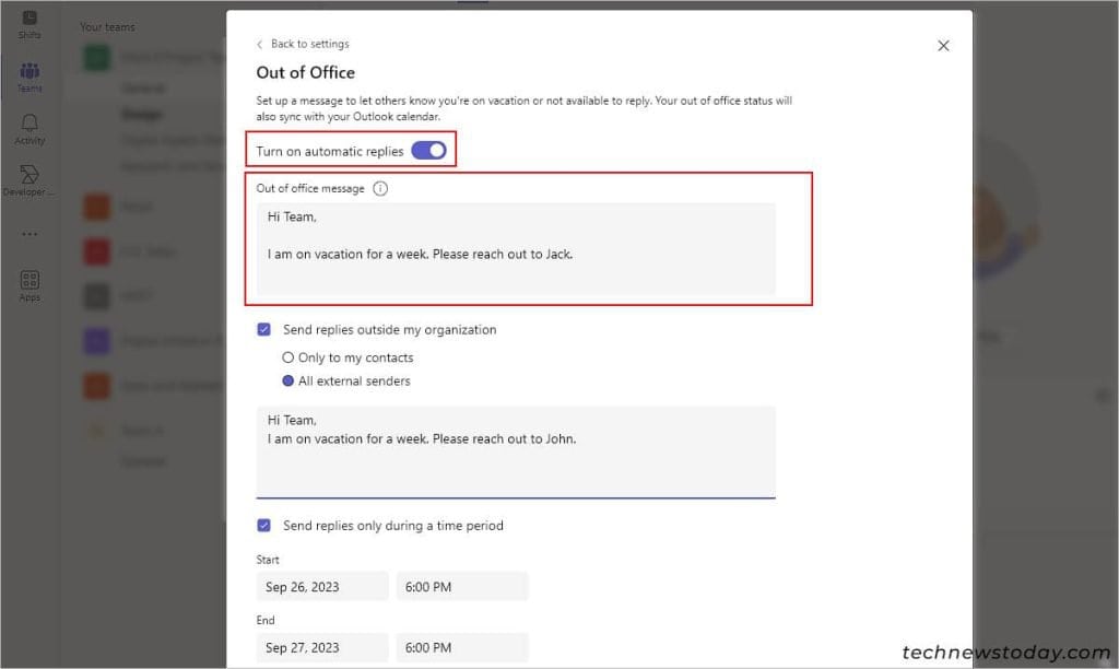 How To Set Out Of Office In Teams
