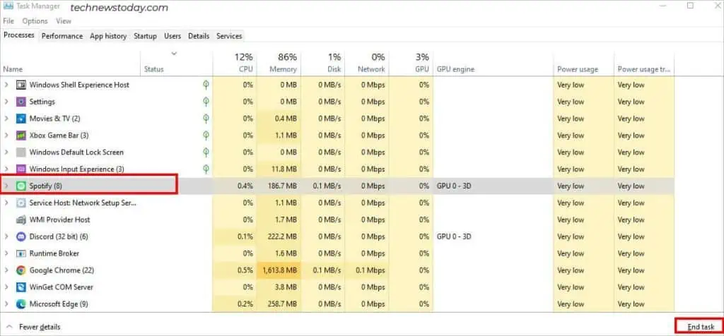 Select-Spotify-and-hit-End-task-1024x476