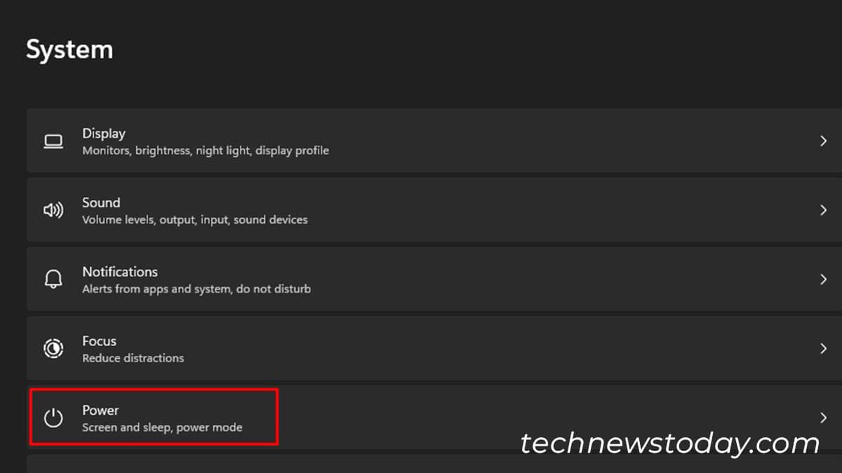 System Power Settings