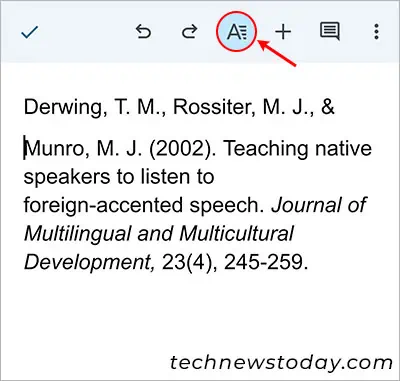 How to Indent Second Line in Google Docs for Citations 9 Tap-A-icon-to-get-paragraph-formatting-options-Google-Docs-Mobile