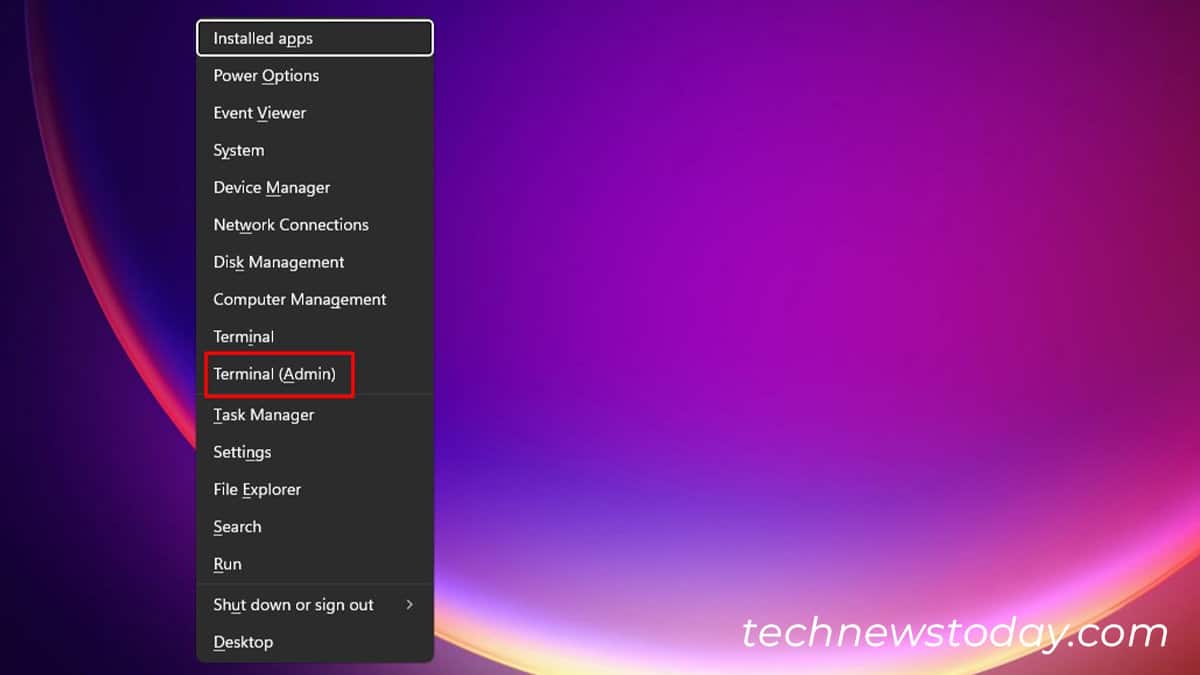 Terminal (Admin) Windows