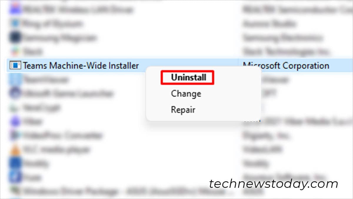 Uninstall Teams Machine-Wide Installer
