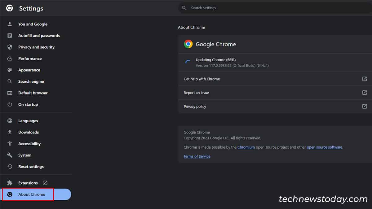 Update Google Chrome