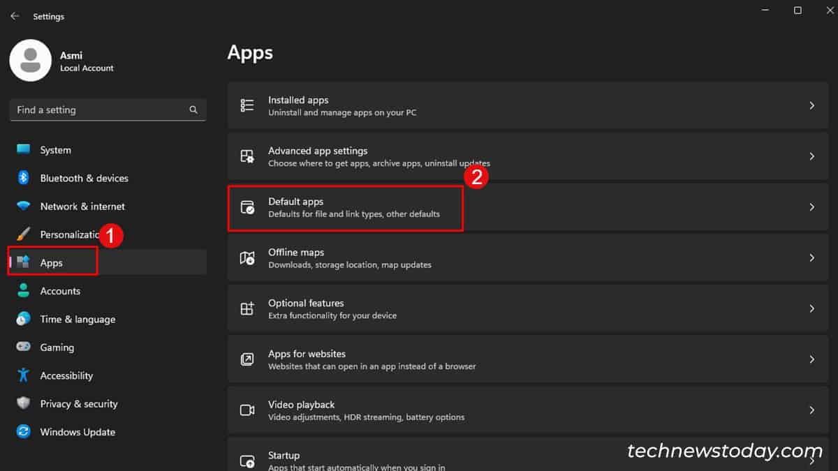 Windows Default Apps