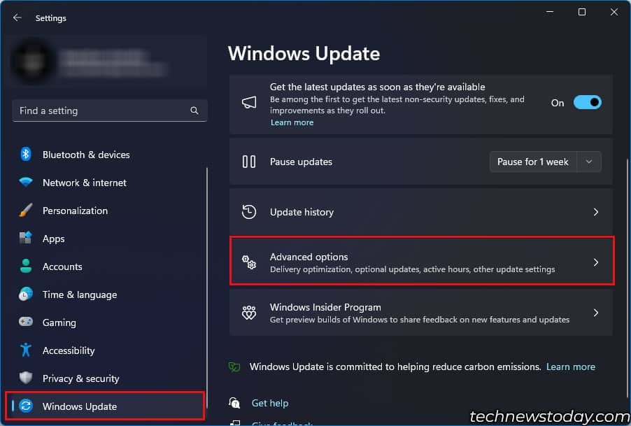 advanced option windows update motherboard drivers