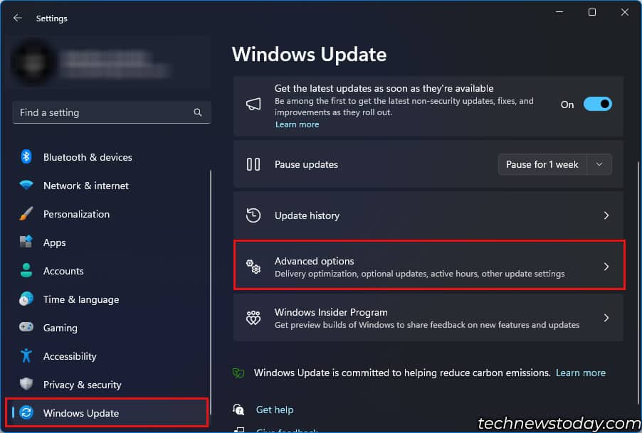 advanced option windows update motherboard drivers