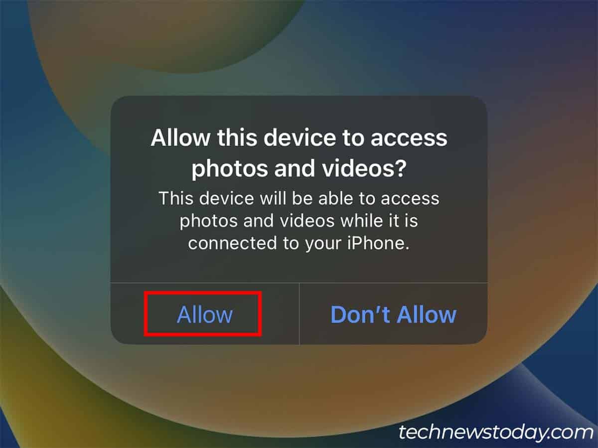 allows this device to access photos and videos