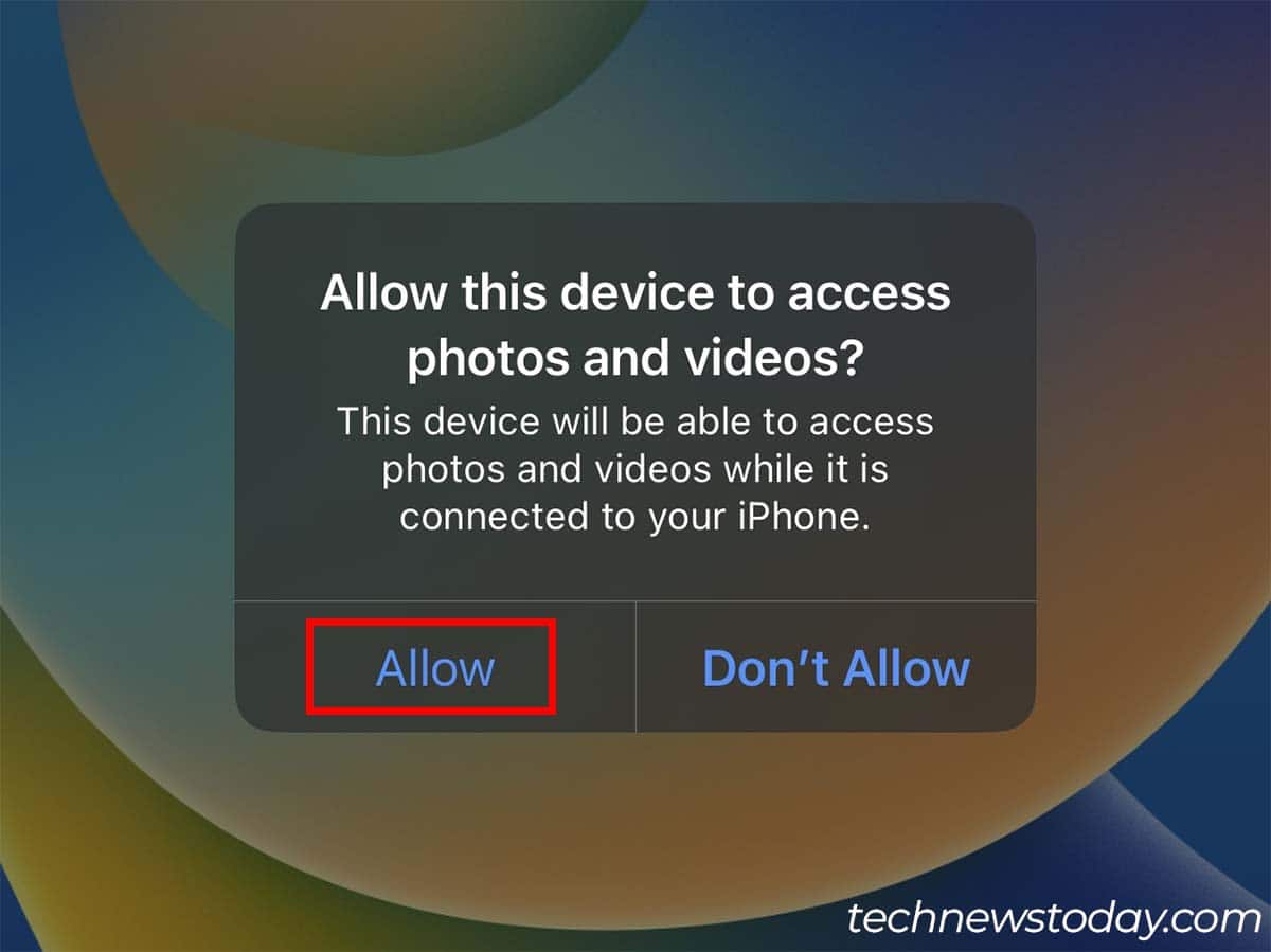 allows this device to access photos and videos