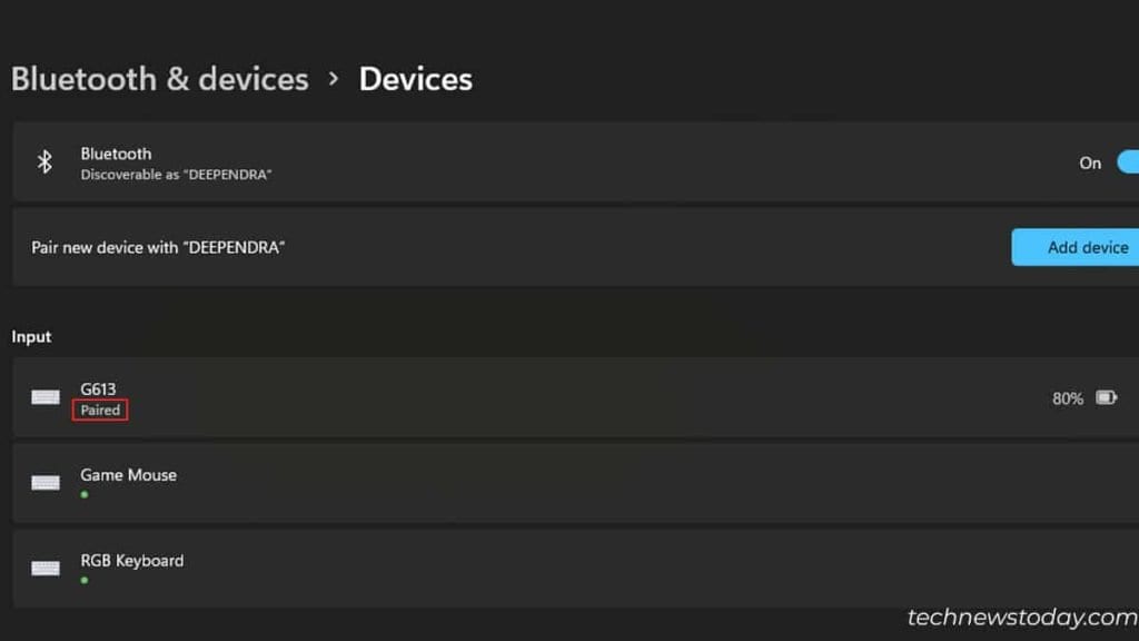 Why Is My Wireless Keyboard Not Working? 6 Quick Fixes 7 bluetooth-status-for-wireless-keyboard