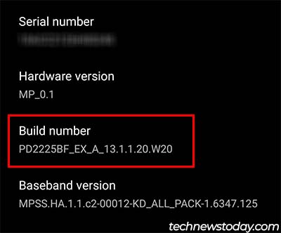 build number