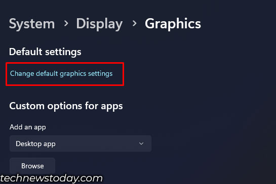 change default graphics settings hardware acceleration