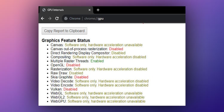 How to Turn Off Hardware Acceleration 3 Chrome graphic status