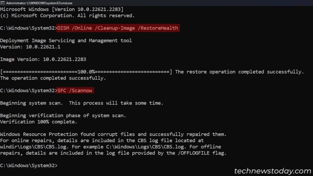 How to Fix Scanning and Repairing Drive on Every Boot? 5 command-prompt-dism-online-cleanup-image-restorehealth-sfc-scannow-commands