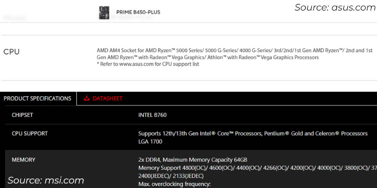 Motherboard Slots and Sockets: Beginner’s Guide 4 CPU SUPPORT SPECS IN INTEL AND AMD