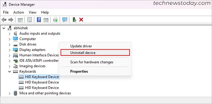 device-manager-keyboard-uninstall-device
