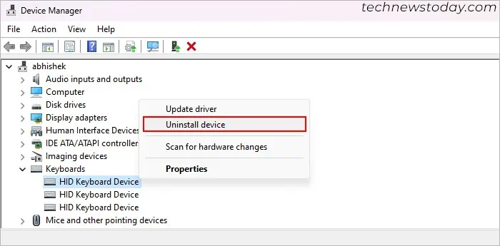Keyboard Typing Backwards? Try These Fixes 9 device-manager-keyboard-uninstall-device