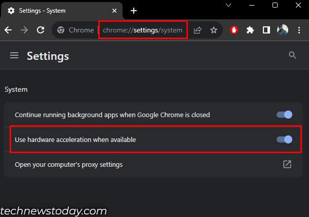 disable hardware acceleration chromium browser