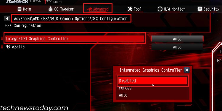disable igpu asrock