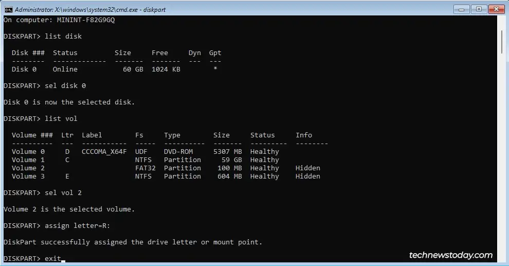 diskpart-list-vol-sel-vol-assign-letter