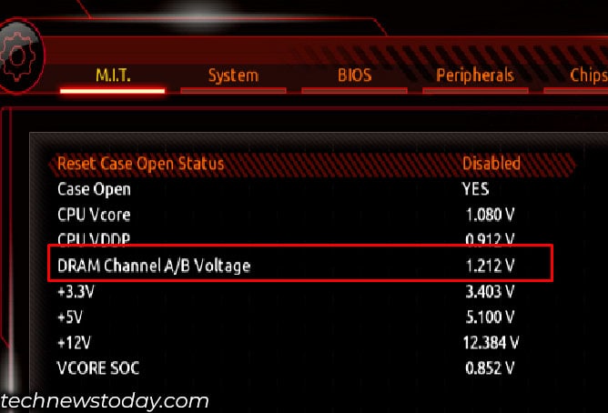 dram voltage check bios