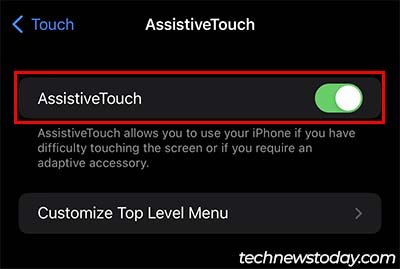enable assistive touch