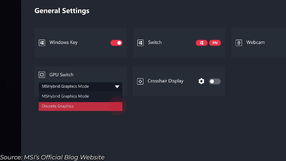enable discrete graphics msi