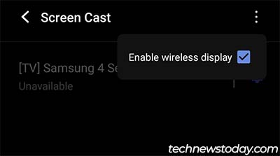 enable wireless display