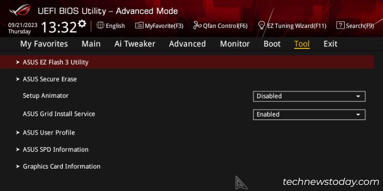 ez flash 3 utility in asus rog