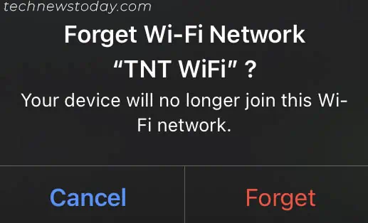 Phone Connected to WiFi but No Internet? Try These 7 Fixes 11 forget-button-ios