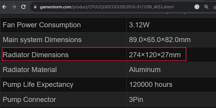 How to Determine the Right Radiator Support for Your Case 5 gamerstorm-cooler-specs