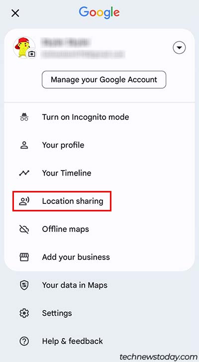 google maps location sharing