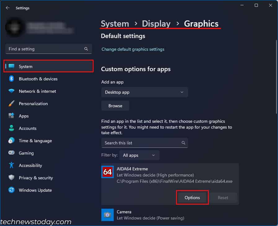 graphics preference settings