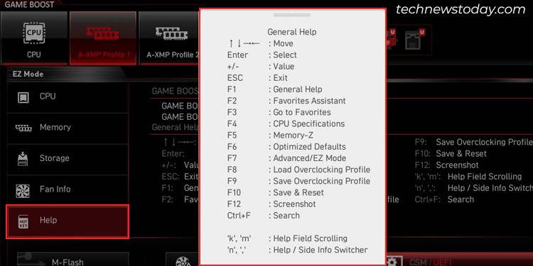 How to Exit BIOS on Any System 9 help-section-in-bios-to-find-keys-to-exit